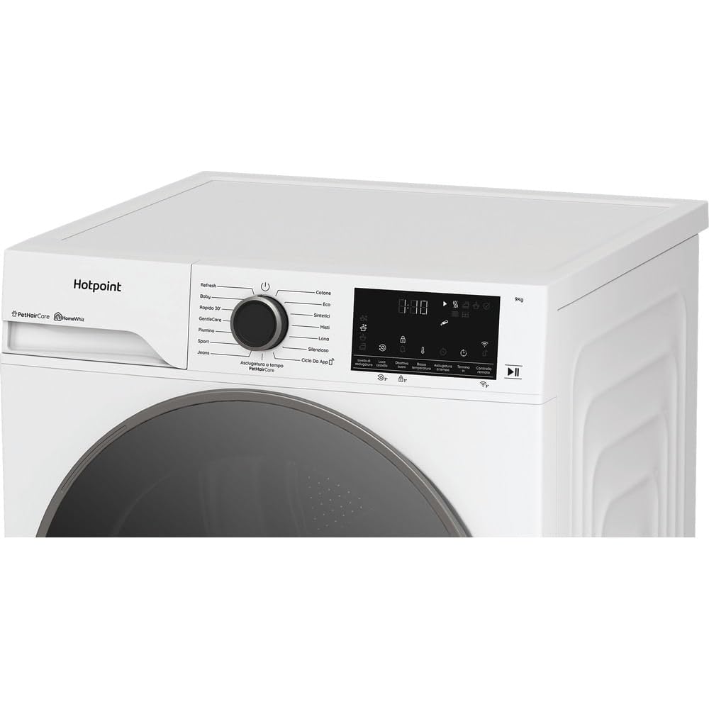 HPT 96D BS IT - Asciugatrice Classe A 9 Kg con Pompa di Calore Wifi Libera Installazione