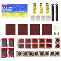 Puncture Repair Kit, High Performance Puncture Repair Patches, Bike Puncture Repair Kit Includes 24 PCS Puncture Repair Patches, 2 Crowbars, Suitable for Mountain Bikes, Road Bikes