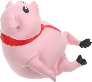 Hohopeti Brinquedos Porquinhos Brinquedos Extensíveis Brinquedo De Estresse De Porco Brinquedo De Escritório Bola De Estresse Tpr Rosa Pitada Música Areia Cachecol Vermelho Mesa Brinquedos
