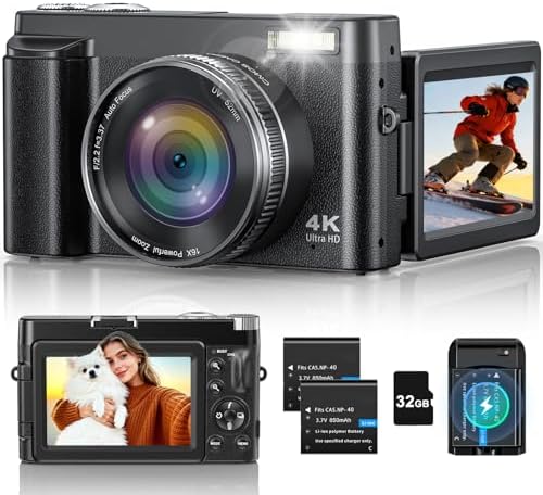 4K Digital Camera for Photography, 48MP Vlogging Camera with Auto...