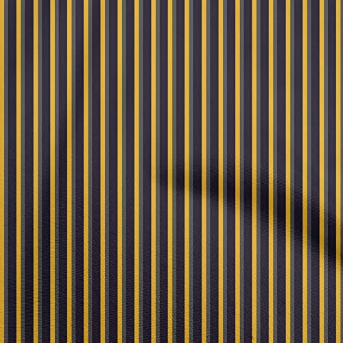 oneOone Polyester Spandex Dark Blue Fabric Stripes Quilting Supplies Print Sewing Fabric by The Yard 56 Inch Wide