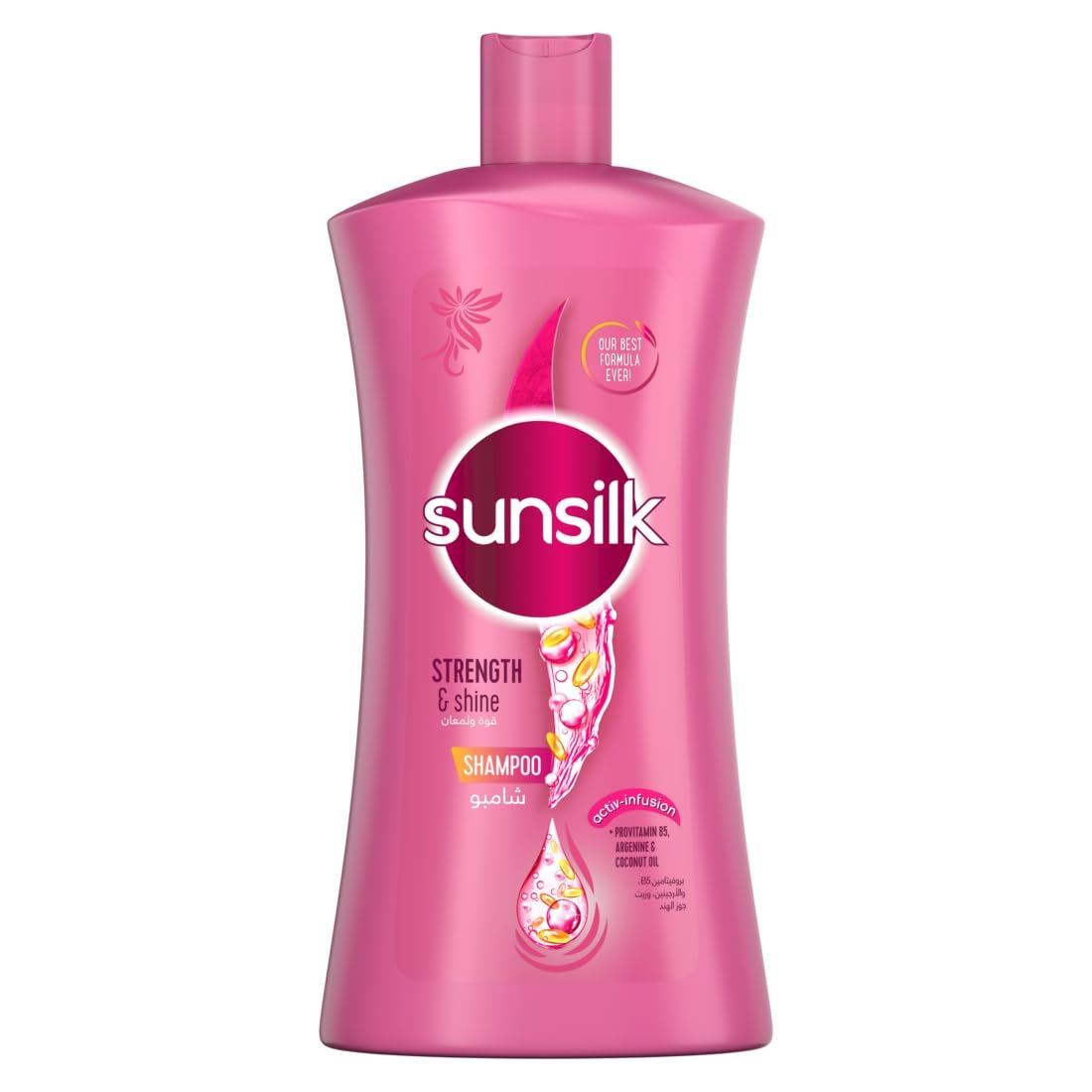 SunsilkShampoo, Hair Care For Weak & Dull Hair, Strength & Shine With Provitamin B5, Argenine & Coconut Oil, 1L