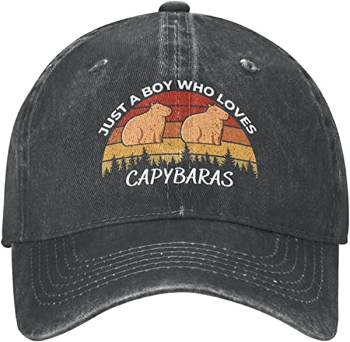 XVBCDFG Capybara Hat Hat Just A Boy Who Loves Capybaras Cap for Men Baseball Hats Chapeau réglable