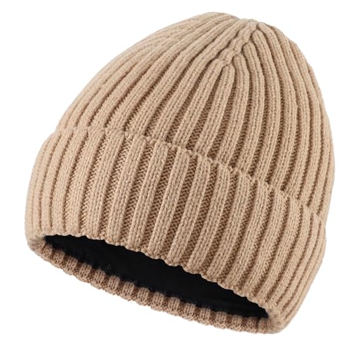 Image of Connectyle Fleece Lined Cuffed Beanie Hat for Men Women Knitted Winter Wool Beanies Skull Cap Warm Watch Hat