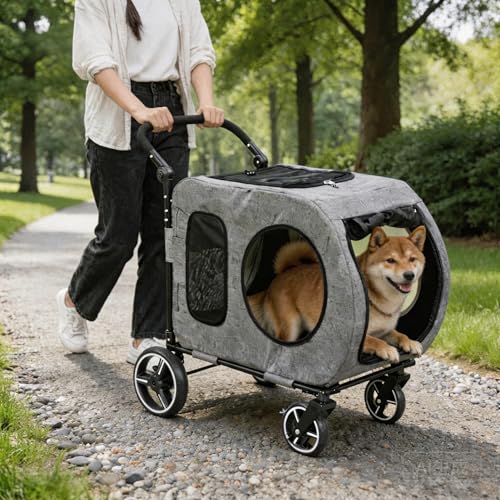Saudism Large Dog Stroller for Medium Dogs
