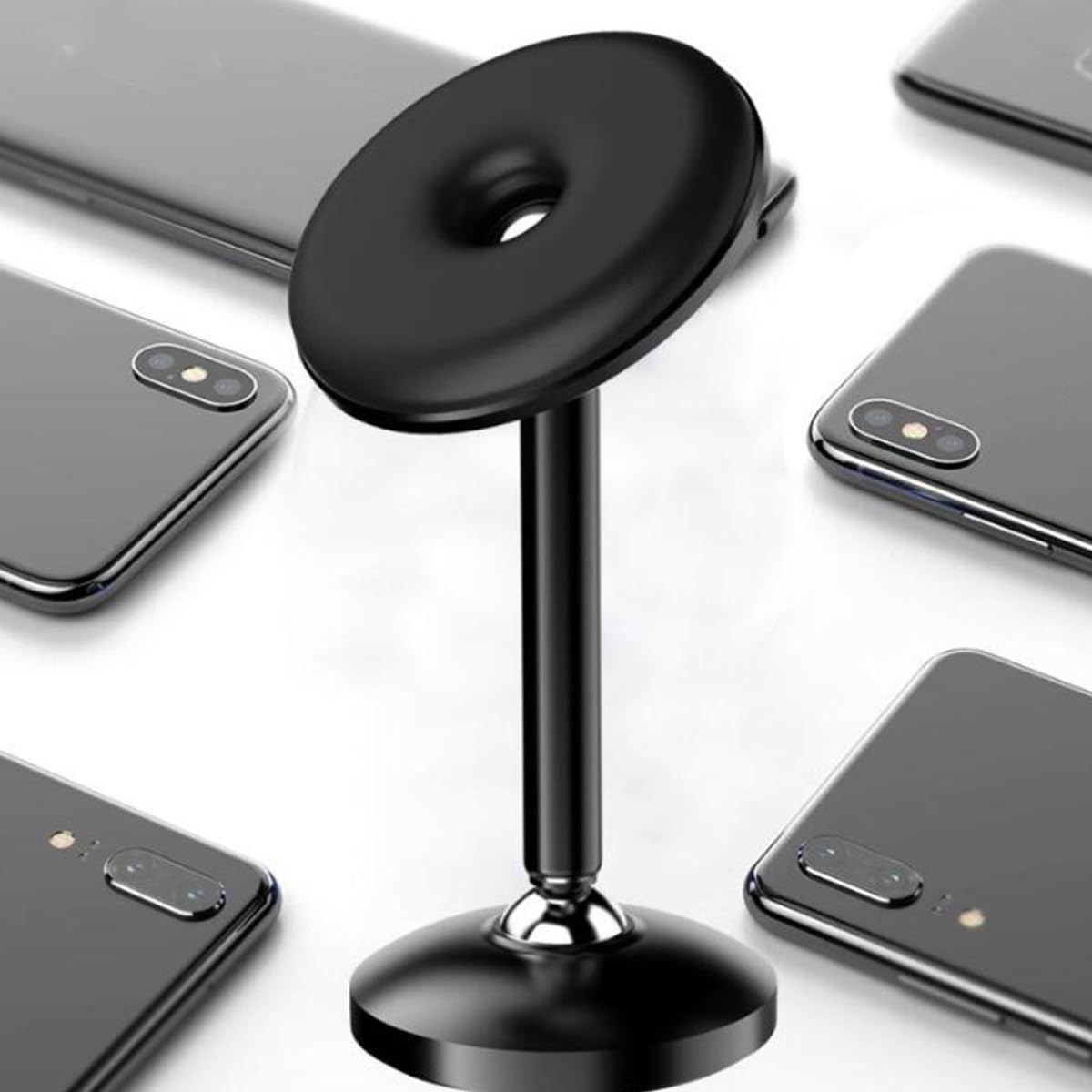 jojofuny 3pezzi Supporto Magnetico Per Telefono Auto Lega Di Alluminio Rotazione e Installazione Facile Compatibile Con Tutti Modelli Di Smartphone Nero