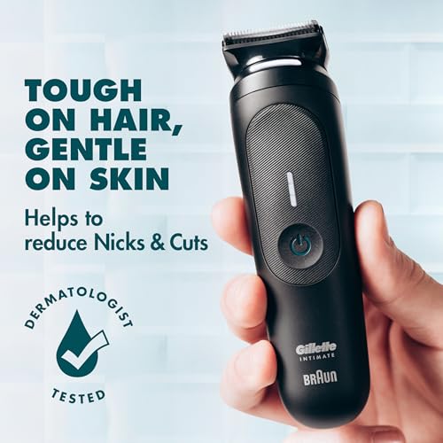 Image of Gillette i7 Intimate Men's Premium Pubic Hair Trimmer, Holiday Gifts for Men, Waterproof LED Body Hair Trimmer for Men, Manscaping Body Groomer