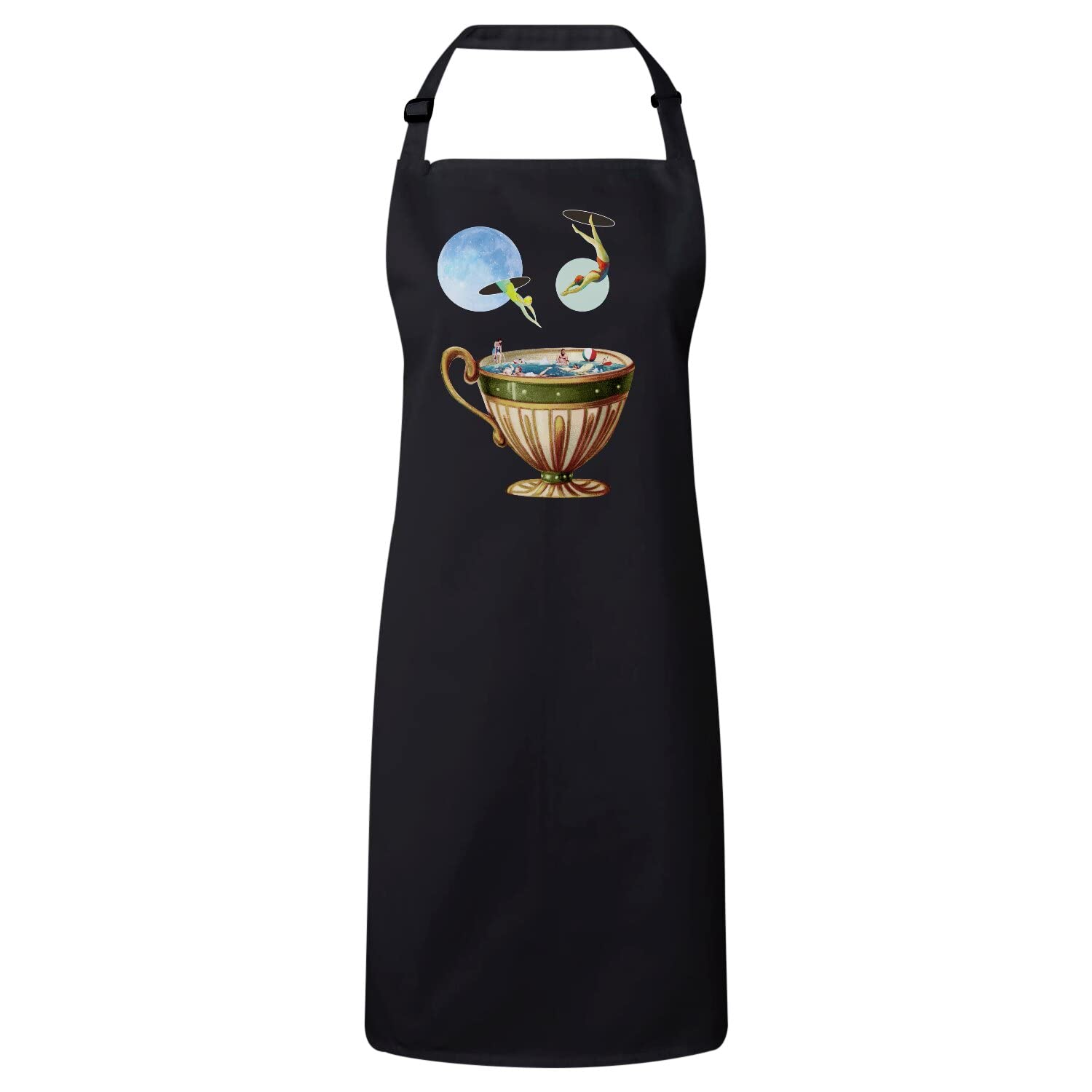 Tablier cuisine premium noir collage art idéal pour vos soirées barbecue et repas - 4
