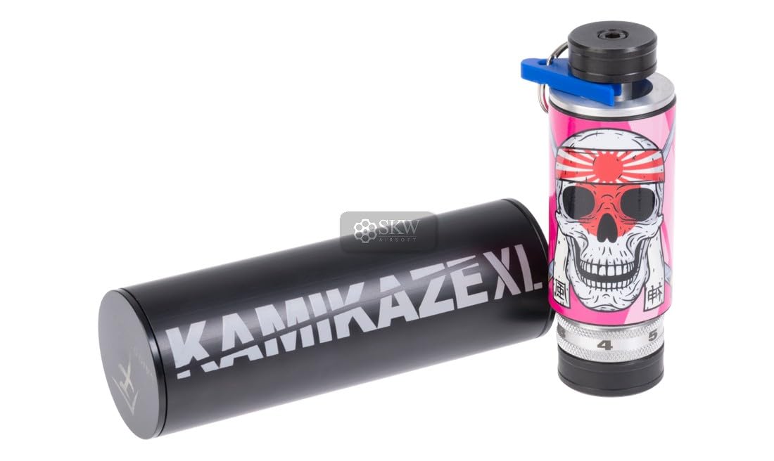 Genérico Granada de Detonación Saigo Defense Kamikaze XL, Rosa, 13,6 cm, 6 Cartuchos de Fogueo 9mm, para Entrenamiento y Airsoft
