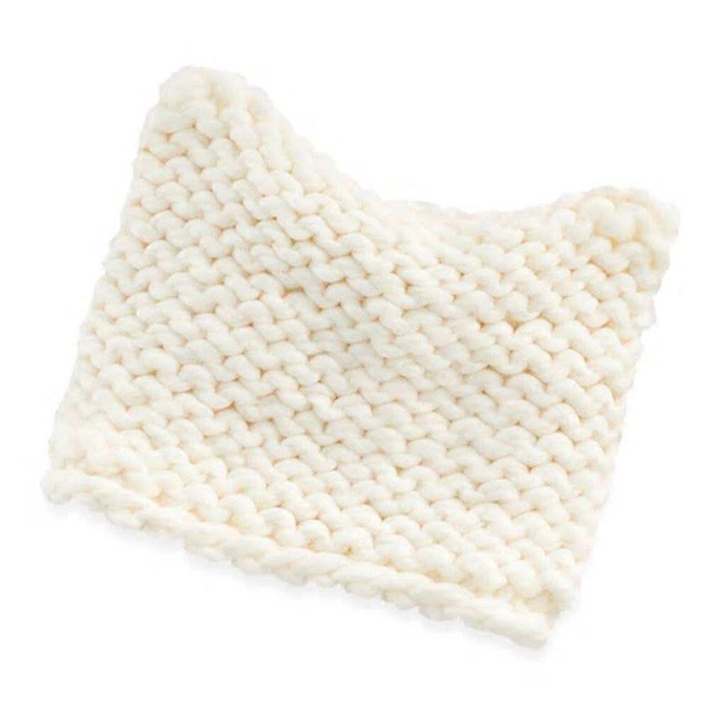 LC Lauren ConradWomens Chunky Knit Kitty Ear Beanie, Ivory