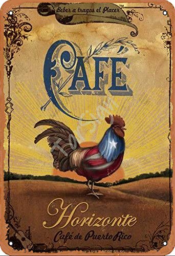 Cafe Horizonte Code Puerto Rico Vintage Tin Sign Logo 12 8 inches Advertising Eye-Catching Wall Decoration