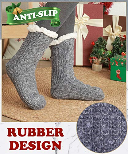 Image of EBMORE Women Slipper Fuzzy Socks Fluffy Cozy Cabin Warm Winter Soft Thick Comfy Fleece Non Slip Home Socks