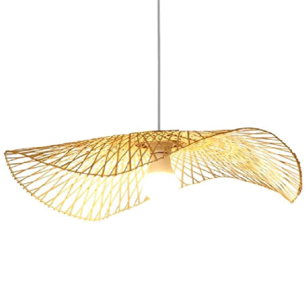 Braided lampshade, Bamboo Hood with Adjustable Height, 50-80cm(50cm)