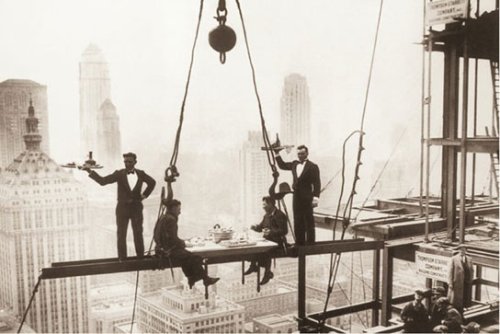 Déjeuner de New York au-dessus de Manhattan - Cadeau idéal affiche photo vintage pour crémaillère