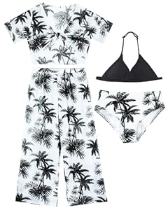 Happy Cherry Tropisches 4-Teiler Bikini-Set Mädchen