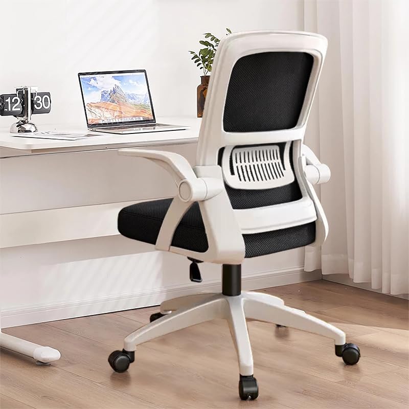 XUEGW Fauteuil de Bureau Ergonomique - Siège Pivotant en Maillage Aéré avec Accoudoirs Relevables et Soutien Lombaire pour Ordinateur - Bureau à...
