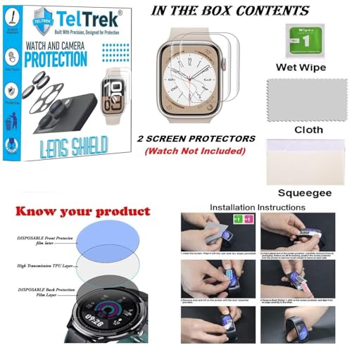 Image of Screen Protector Compatible With Fire Boltt Ninja Call Pro Plus Smartwatch, Full Hydrogel TPU Screen Guard not a Tempered Glass (Pack of 2)