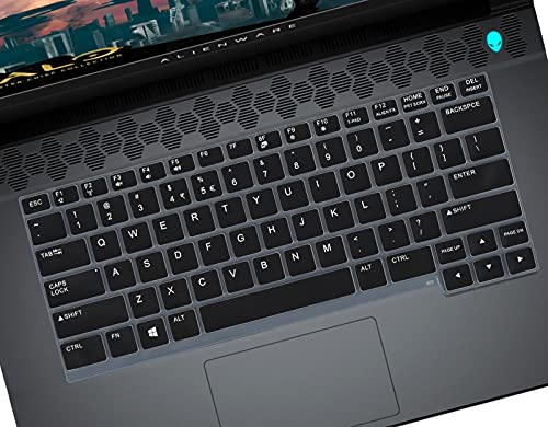 Keyboard Cover Skin for 15.6" 2021 Dell Alienware M15 R4/2020 Alienware M15 R3/2019 Alienware M15 R2 Gaming Laptop,Dell G7 15 7500(Not fit for Dell Alienware 15 R3/Alienware M15 R4 Cherry)-Black