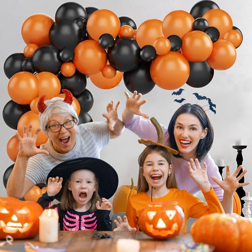 Image of Party Propz Latex,Cardstock Halloween Balloons-Pack Of 50|Black&Orange Balloons For Halloween Decorations|Halloween Decorations Balloons|Halloween Party Balloons|Halloween Theme Balloons