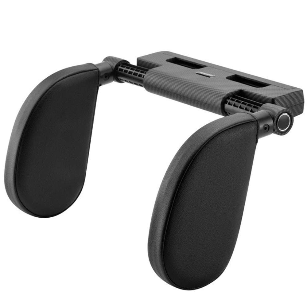 ZXCVB Cuscino Poggiatesta per Seggiolino Auto Poggiatesta da Viaggio per Auto Regolabile in Pelle PU per Testa E Supporto per Collo per Dormire in Viaggio,Black-Headrest
