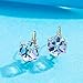 Cube Austrian Crystal Drop Leverback Earrings for Women Fashion 14K Rose Gold Plated Hypoallergenic Jewelry (Vitrail Light)