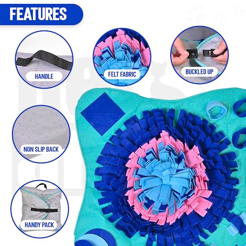 Snuffle Mat for Dogs Large Breed, Cats - 25" x 25’’ Enrichment Toys for Large Snuffle Mat Dogs Encourages Natural Foraging Skills and Stress Relief for Size Small/Medium/Large Dog
