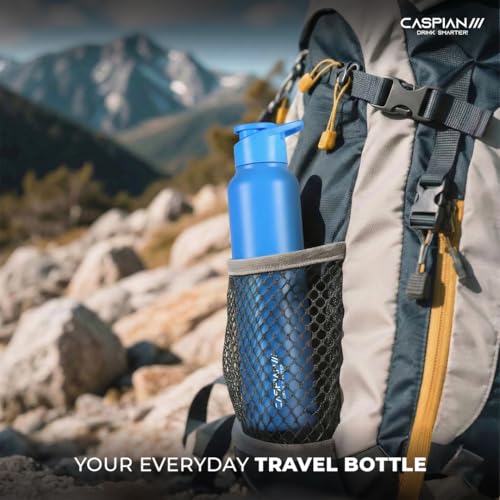 Image of CASPIAN / / / HIke ISI Certified Stainless Steel Water Bottle 1 ltr. (Capri Blue, 1 Litre) | Leak Proof Sipper for Fridge Home Office Travel School Kids Boys Girls Adults Sports Gym Yoga Gift|BPA Free