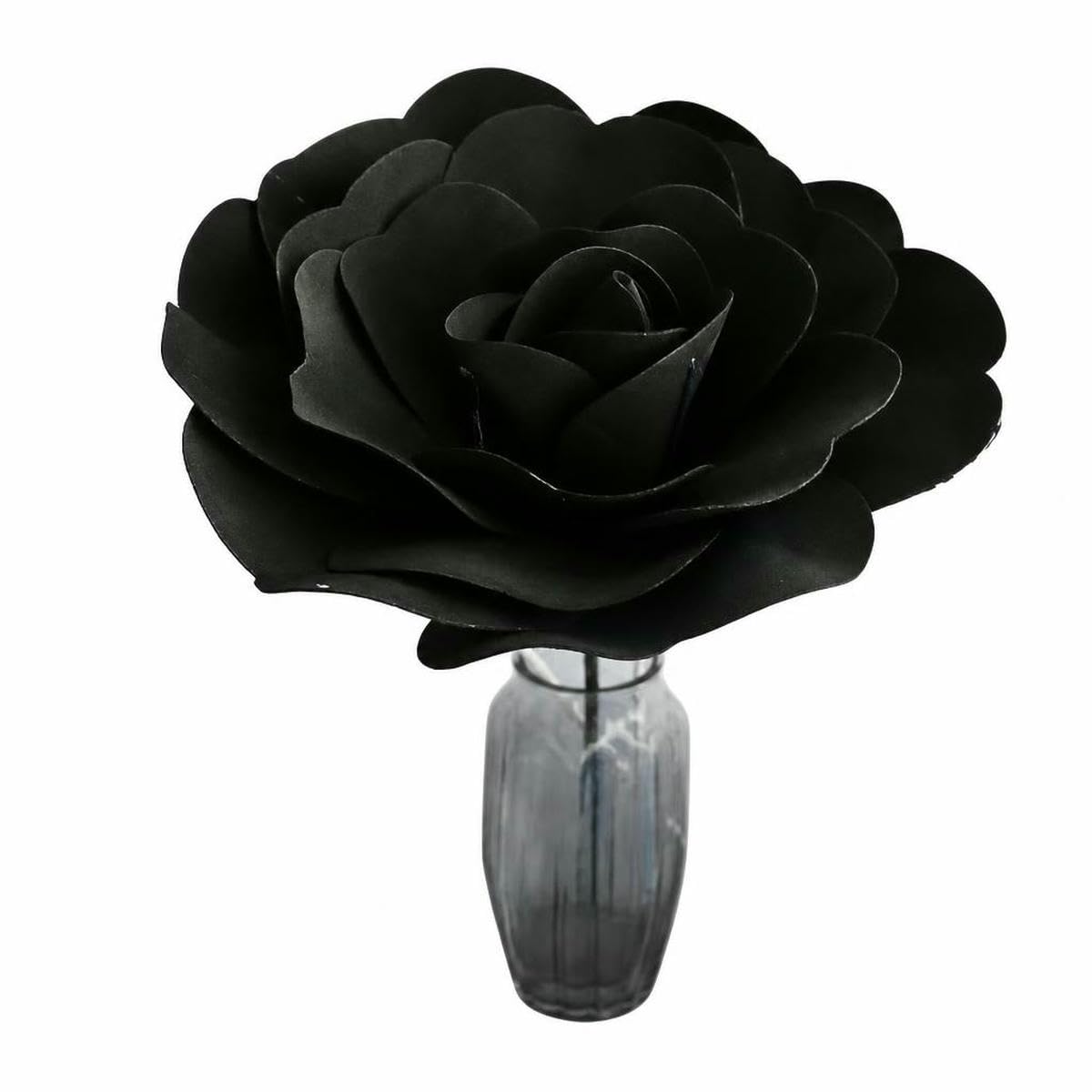 AYHTUD 80 Artificial Rose Pe Foam Flower Large False Flower Head Outdoor Wedding Wall Decoration Shop Window Background Layout-Black- 80