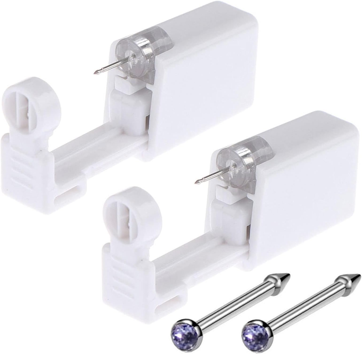 Nose Piercing Gun - 2 Pack Self Nose Piercing Kit Unit Disposable Nose Piercing Gun with Nose Stud Piercing Kit Tool for Cartilage Tragus Helix Piercing Gun Piercing Jewelry (Purple)