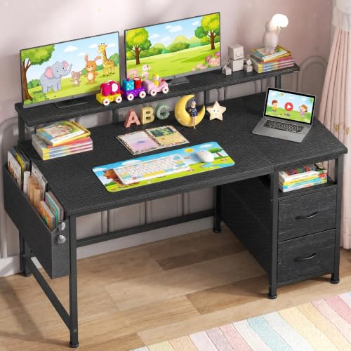 Klyvvo 100x48 cm Rechteckig Schreibtisch für Studieren, Homeoffice, Gaming