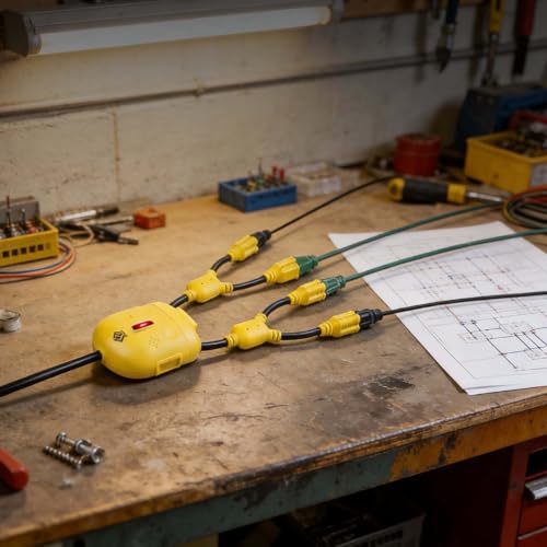 OSKOS Multitoma Extensión con 5 Salidas en Forma de Robot y Cable de 0.91 m, Adaptador con Tierra, 15A/1875W, Certificado UL miniatura 7