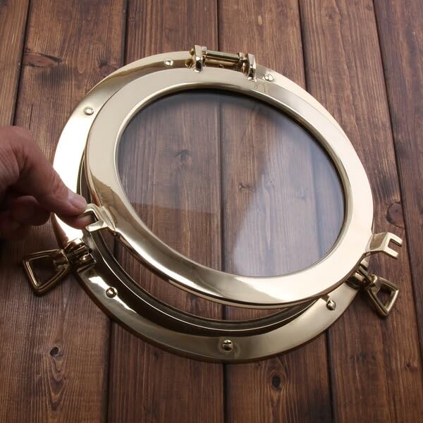 Amazon.co.jp: (丸窓 PORTHOLE 透明ガラス)(LIM020-PB) 金色 ゴールド