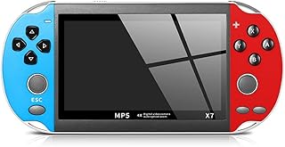 YTFSKFUI Handheld Game Console, 4.1 Inch Screen Handheld Games Consoles Built In 10000+ Games, Rechargeable Hand Held Game Consoles, Game Console Support Video Music E-Book Headphones(Redblue)