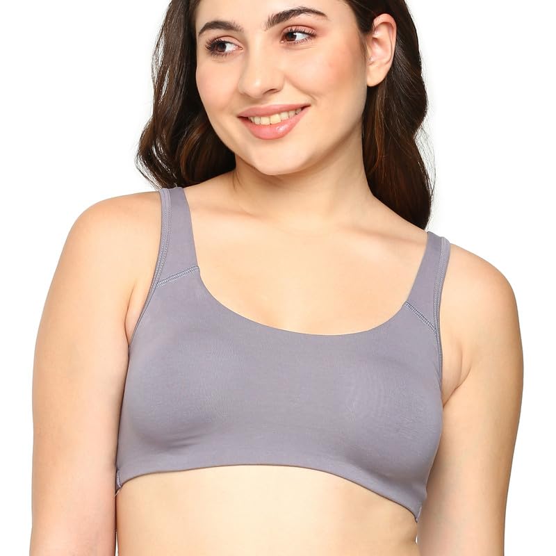 Image of BLOSSOM Women's Anti- Microbial Treated Fabric Double-Layered Cups, Keyhole Back Design, and Easy Slip-On Everyday Bra Aesthetic Bra