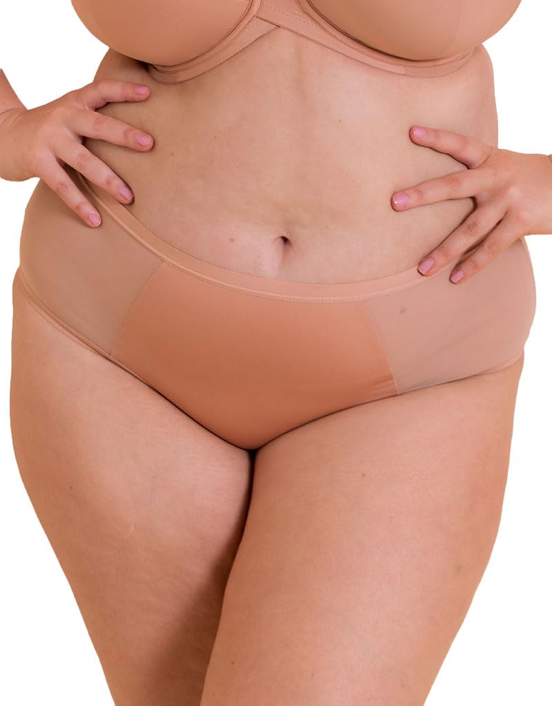 Curvy Kate Women's Beige Wonderfully Mid-Rise Short Brief Knickers In Size 10