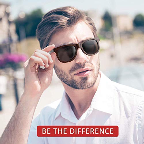 Polarized Wood Sunglasses for Men Women - Bamboo Wood Sunglasses with Case2