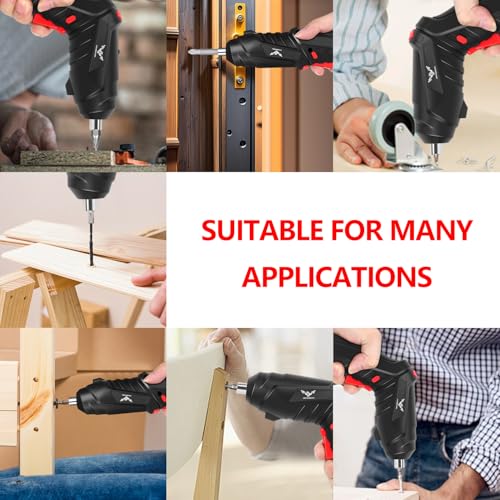 Image of JENABOM 14 in 1 Electric Screwdriver Cordless Rechargeable Small Power Drill Set 3.6V Li-ion 3.5Nm Max Torque Electric Rotatable with Case LED Light Screwdriver for Home Office DIY Tools (Black)