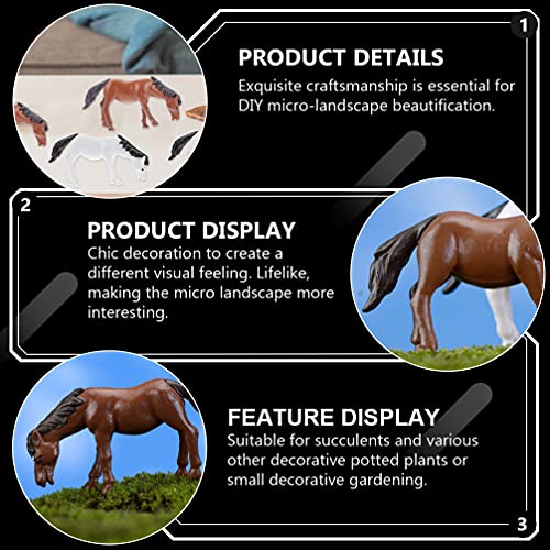 Mini Horse Statue Pferde Modell: 4 Stücke Bauernhof Tiere Figur Spielzeug Lernen Lernspiele Spielset Geflügel Modell… – Bild 3
