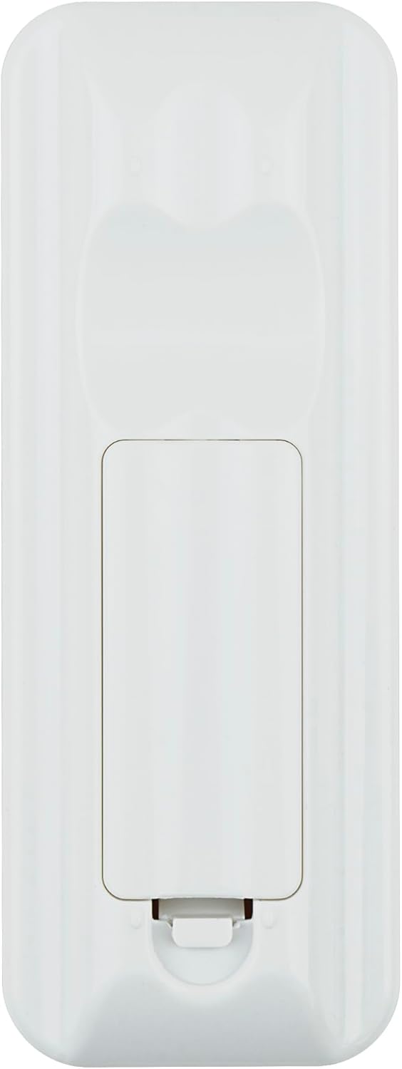 Back view of the remote control showing the battery compartment