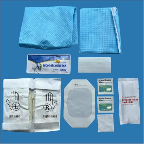 Central Line Care Kit with Gauze Swabs & Prep Pads Sterile Procedure Supply Pack for Clinical Veterinary & Training Use 5 Pack