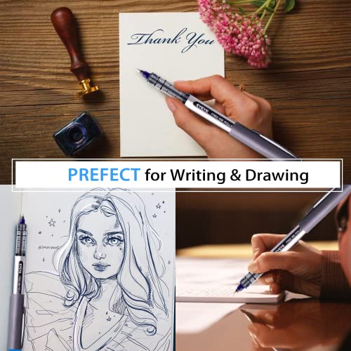 Eyeye Blue Fine Tip Pen, Bullet Tip Liquid Ink Rollerball Pens, 0.7Mm Pens Fine Point， Free Ink Roller Fine Tip Pens, Blue Ink Liquid Rollering Pens, 12 Pack Office Pens #TOP3