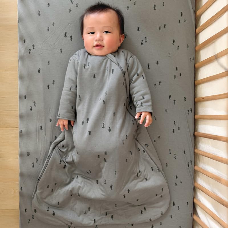Image of GUNAMUNA Long-Sleeve Sleep Sack for Babies, Wearable Sleep Bags, Soft Rayon, 1.0 TOG, Essentials for Newborns