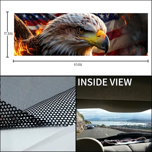 Image of Rear Window Decals for Trucks - 65x17.3 in Back Window Decals Fit Most Pickup Trucks SUV, Vinyl American Flag Back Window Decal for Car Personalized Decoration