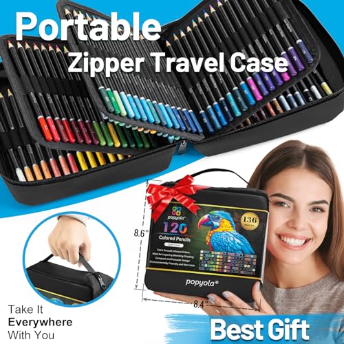 Art Supplies 136 Pack Colored Pencils Set for Adult Coloring Books, 120 Colors Colored Pencils with Sketch Book, Coloring Book, Sharpener, Soft Core Coloring Pencils Gifts for Adults Kids Beginners - Image 4