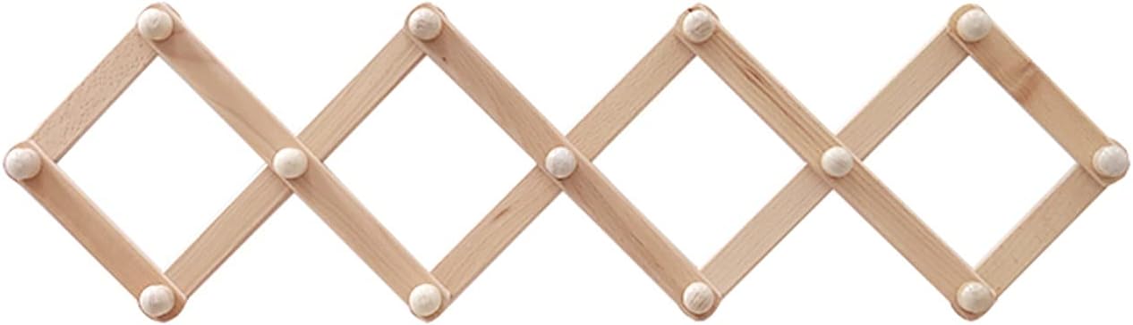 Wall-Mounted Coat Rack Retractable Wall Mounted Coat Rack Lattice Storage Wall Mounted Hanger Used for Hanging Clothes Hats Towel Hooks Suitable for Living Room Bedroom Entrance Hall Coat Rack Hooks