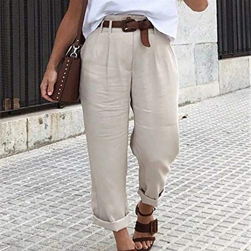 Ctreela Baggy Pants for Women Casual Solid Color Slacks High Waisted Trousers Summer Loose Bloomers Wide Leg Bottoms3