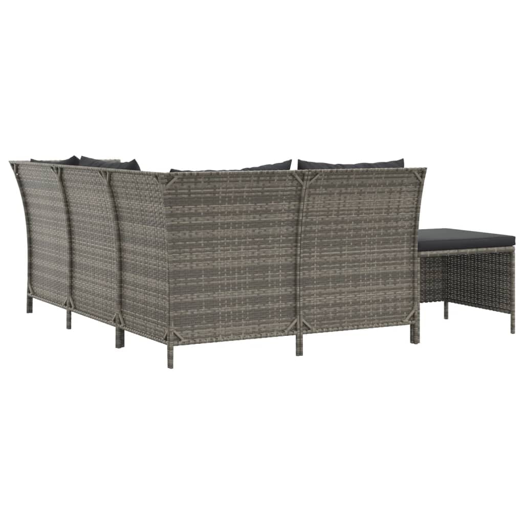 Amazon.com: GOLINPEILO 4 Piece Patio Lounge Set with Cushions Gray Poly  Rattan, Outdoor Patio Furniture Sofa Set with 2 Corner Sofa, 1 Stool, 1  Coffee Table for Backyard, Poolside -4712 -AA : Patio, Lawn & Garden