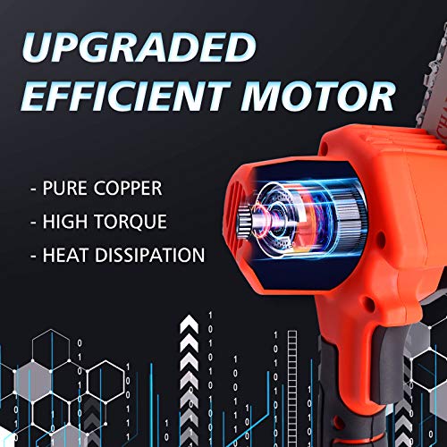 Mini Chainsaw, 4'' Cordless Electric Portable Chain Saw, Handheld Pruning Shears Chainsaw for Tree Branch Wood Cutting Trimming (21V Rechargeable Battery )