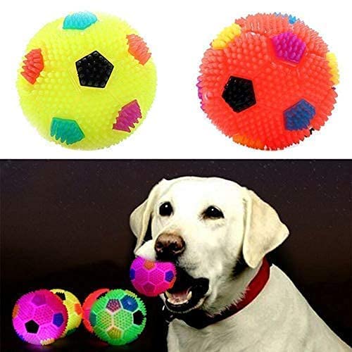RvPaws Dog Toy LED Ball Whistle Squeaky Squeaker Sound Ball Puppy Dog Cat Pet Chew Playing Rubber Ball Toy Multicolor (Pack of - 2) (B09TZ33F5M) Amazon Price History, Amazon Price Tracker
