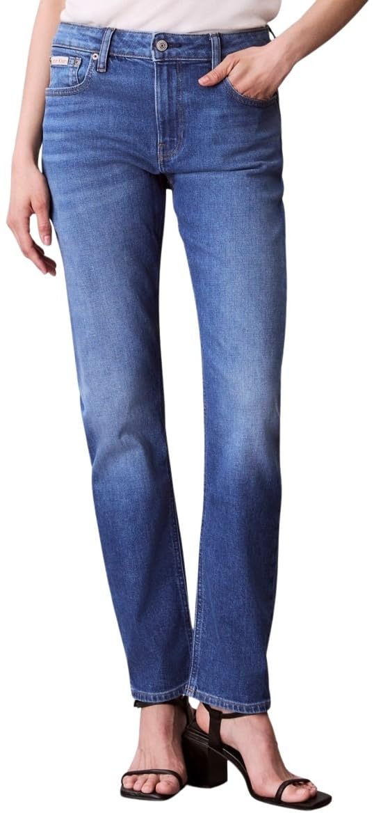 Calvin Klein Women’s Mid Rise Slim Indigo Channel Jeans, Blue (Indigo Channel), 29W